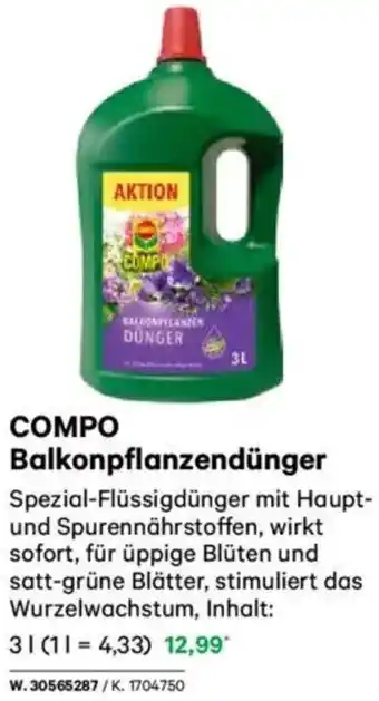 Lagerhaus COMPO Balkonpflanzendünger Angebot