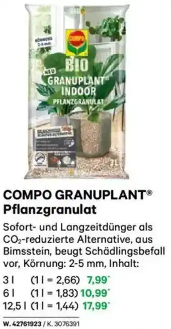 Lagerhaus COMPO GRANUPLANT Pflanzgranulat Angebot