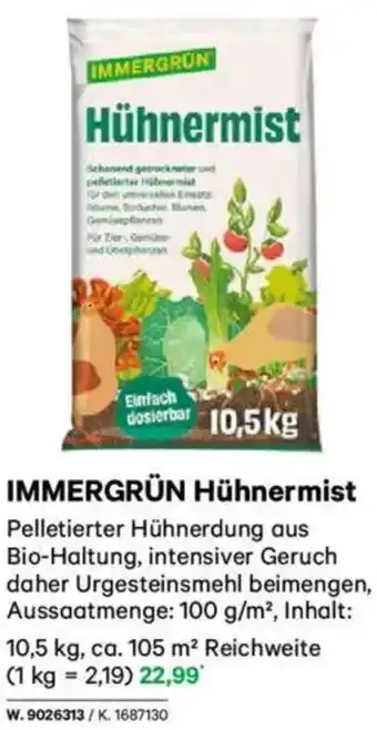 Lagerhaus IMMERGRÜN Hühnermist Angebot