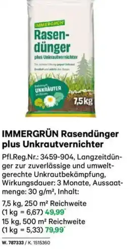 Lagerhaus IMMERGRÜN Rasendünger plus Unkrautvernichter Angebot