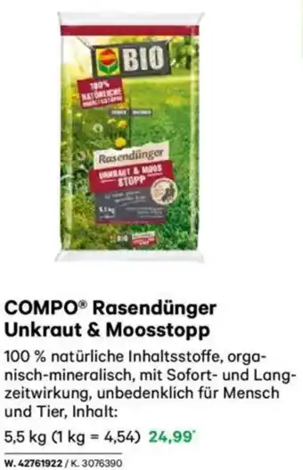 Lagerhaus COMPO Rasendünger Unkraut & Moosstopp Angebot