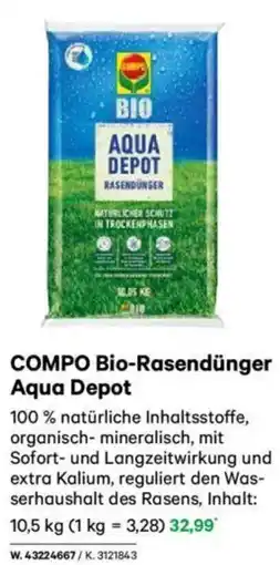 Lagerhaus COMPO Bio-Rasendünger Aqua Depot Angebot