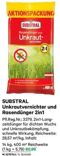 Lagerhaus SUBSTRAL Unkrautvernichter und Rasendünger 2in1 Angebot