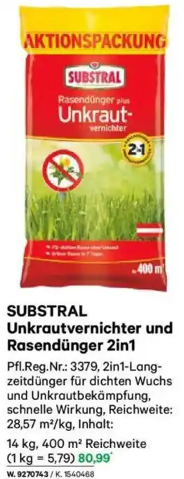 Lagerhaus SUBSTRAL Unkrautvernichter und Rasendünger 2in1 Angebot