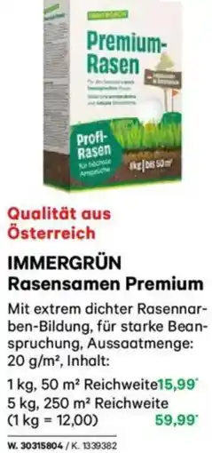 Lagerhaus IMMERGRÜN Rasensamen Premium Angebot