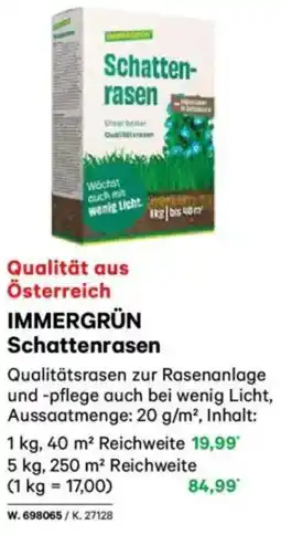 Lagerhaus IMMERGRÜN Schattenrasen Angebot