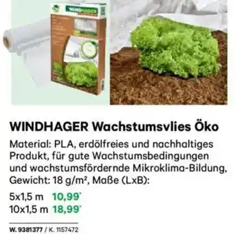 Lagerhaus WINDHAGER Wachstumsvlies Öko Angebot