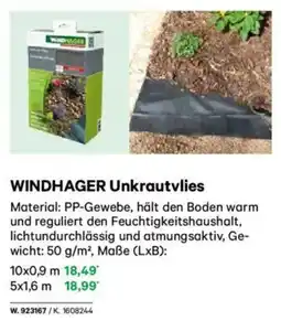 Lagerhaus WINDHAGER Unkrautvlies Angebot