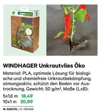 Lagerhaus WINDHAGER Unkrautvlies Öko Angebot