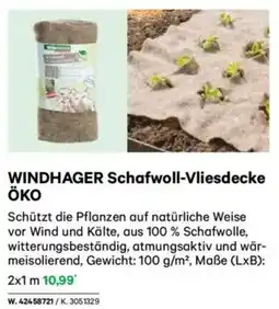 Lagerhaus WINDHAGER Schafwoll-Vliesdecke ÖKO Angebot