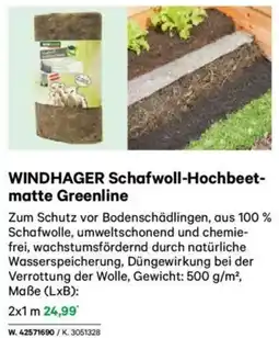 Lagerhaus WINDHAGER Schafwoll-Hochbeet- matte Greenline Angebot