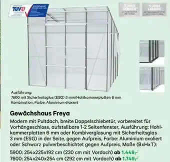 Lagerhaus Gewächshaus Freya Angebot