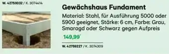 Lagerhaus Gewächshaus Fundament Angebot