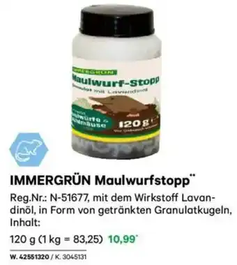 Lagerhaus IMMERGRÜN Maulwurfstopp" Angebot