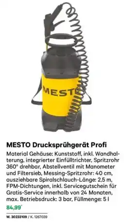 Lagerhaus MESTO Drucksprühgerät Profi Angebot