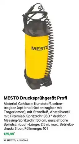 Lagerhaus MESTO Drucksprühgerät Profi Angebot