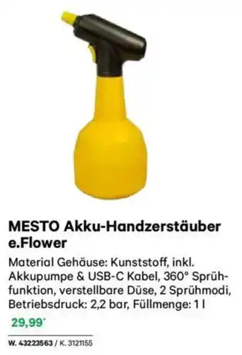 Lagerhaus MESTO Akku-Handzerstäuber e.Flower Angebot