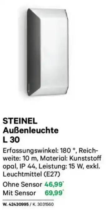 Lagerhaus STEINEL Außenleuchte L 30 Angebot