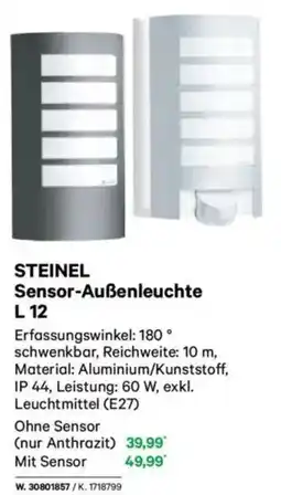 Lagerhaus STEINEL Sensor-Außenleuchte L 12 Angebot