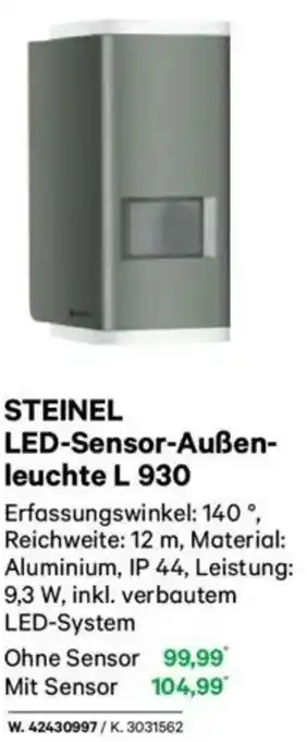 Lagerhaus STEINEL LED-Sensor-Außen- leuchte L 930 Angebot