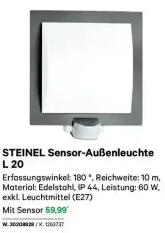 Lagerhaus STEINEL Sensor-Außenleuchte L 20 Angebot