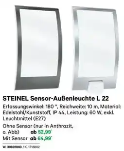 Lagerhaus STEINEL Sensor-Außenleuchte L 22 Angebot