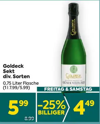 Billa Goldeck Sekt div. Sorten Angebot