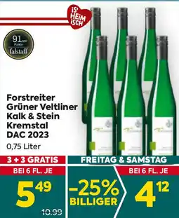 Billa Forstreiter Grüner Veltliner Kalk & Stein Kremstal DAC 2023 Angebot