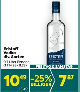 Billa Eristoff Vodka div. Sorten Angebot