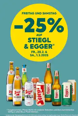 Billa STIEGL and EGGER Angebot