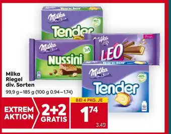 Billa Milka Riegel div. Sorten Angebot