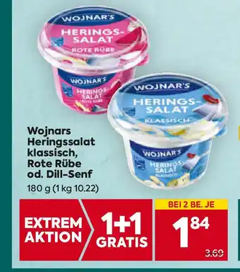 Billa Wojnars Heringssalat klassisch, Rote Rübe od. Dill-Senf Angebot