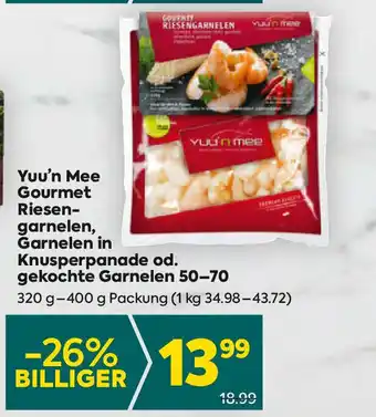 Billa Yuu'n Mee Gourmet Riesen garnelen Garnelen in Knusperpanade od gekochte Garnelen Angebot