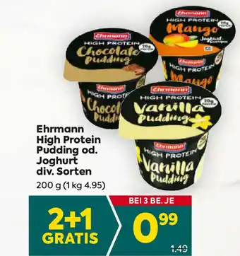 Billa Ehrmann High Protein Pudding od Joghurt div Sorten Angebot