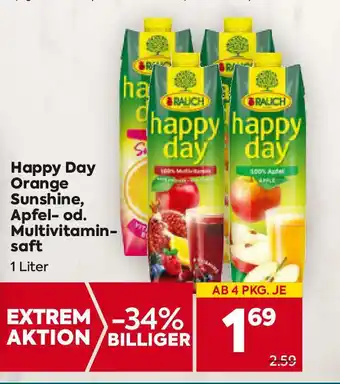 Billa Happy Day Orange Sunshine Apfel-od Multivitamin saft Angebot