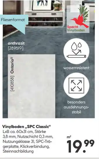 Hellweg Specht SPC Vinylboden Classic anthrazit Angebot