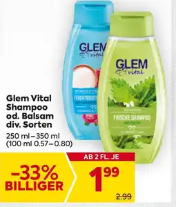 Billa GLEM vital FRISCHE SHAMPOO Angebot