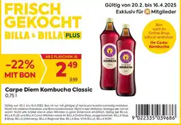 Billa Carpe Diem Kombucha Classic Angebot