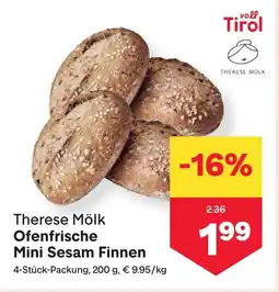 MPreis Ofenfrische Mini Sesam Finnen Angebot