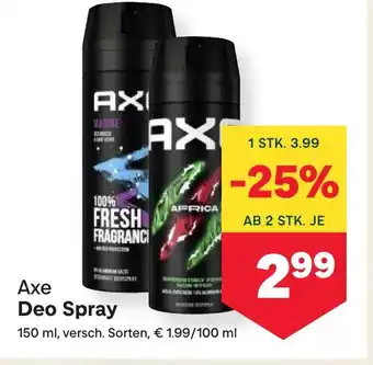 MPreis Axe Deo Spray Angebot