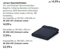 Tchibo Eduscho Jersey-spannbettlaken Angebot