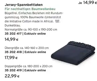 Tchibo Eduscho Jersey-spannbettlaken Angebot