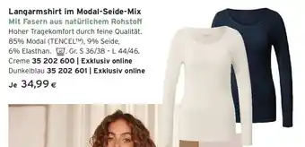 Tchibo Eduscho Langarmshirt im modal-seide-mix mit Angebot