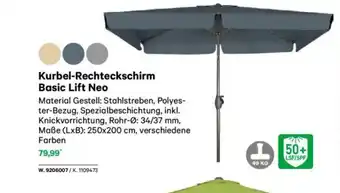 Lagerhaus Kurbel-rechteckschirm basic lift neo Angebot