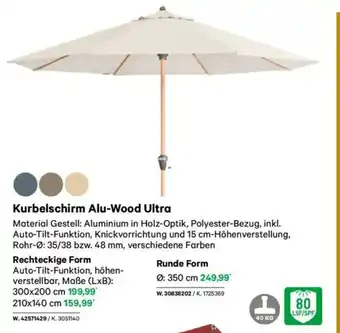 Lagerhaus Kurbelschirm alu-wood ultra Angebot