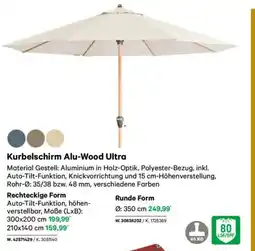 Lagerhaus Kurbelschirm Alu-Wood Ultra Angebot