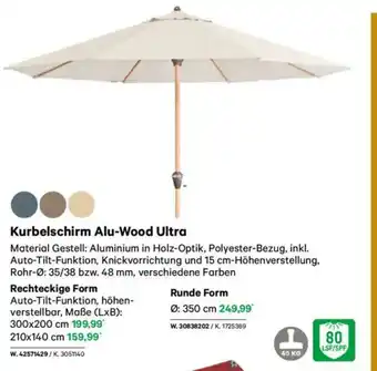 Lagerhaus Kurbelschirm Alu-Wood Ultra Angebot