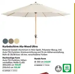 Lagerhaus Kurbelschirm Alu-Wood Ultra Angebot