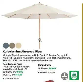 Lagerhaus Kurbelschirm Alu-Wood Ultra Angebot