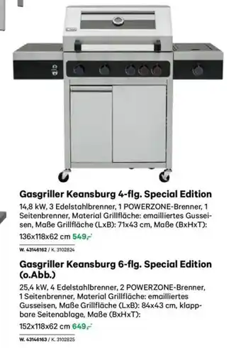 Lagerhaus Gasgriller Keansburg 6-flg. Special Edition (o.Abb.) Angebot